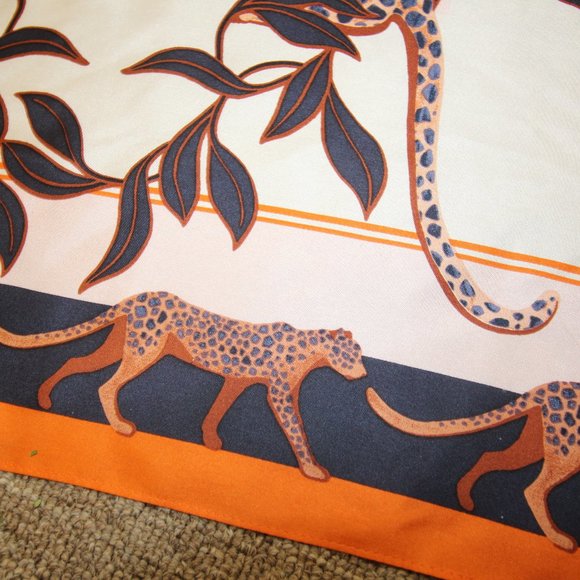 Ann Taylor 100% Silk Cheetah Square Scarf - Picture 3 of 6
